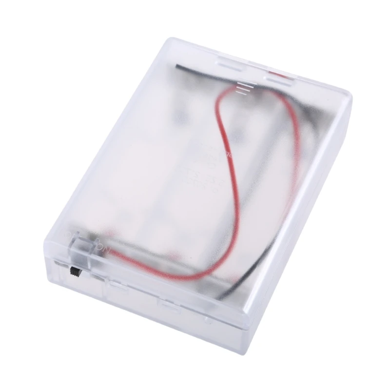 21700 Battery Holder Case With Switching, 3 Slot Transparently Container For 3x21700 Batteries Metal Plates Contacts