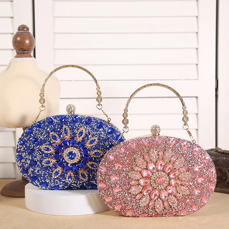 Cross-border Sunflower Dinner Bag Fashion Banquet Clutch Bag Dress Evening Bag Diamond Set Bag European and American P