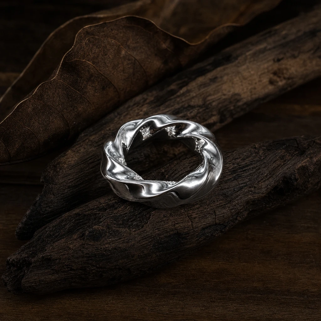 Twisted Mobius Ring Pendant Stainless Steel Silver Irregular Circle Charms Minimalist DIY Necklace Jewelry Accessories