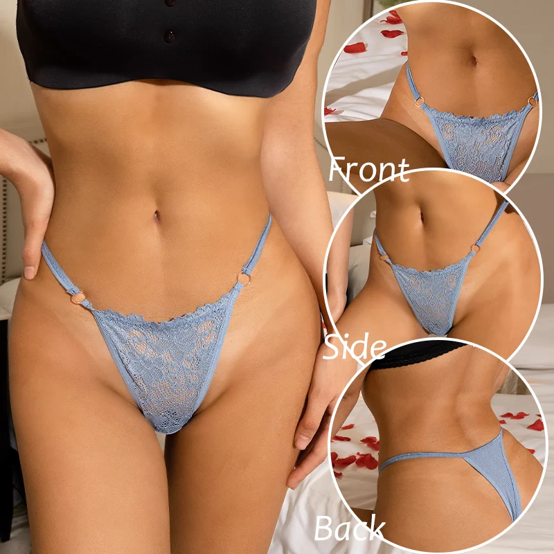 4PCS Lace Sexy Panties Sexy G-String Thong For Women Transparent Panties Low Waist Female Underpants Underwear Intimates S-XL