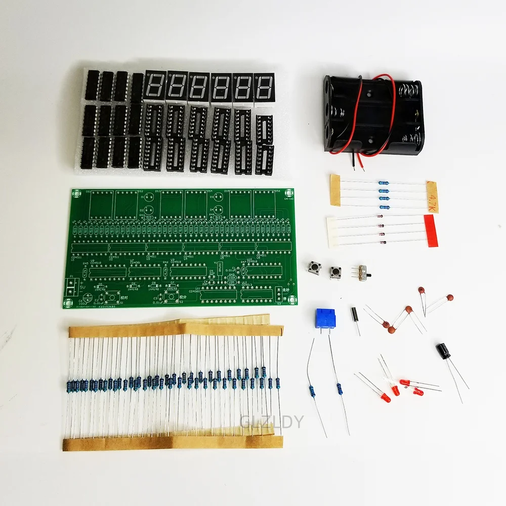 DIY Electronic Clock kit 6 bit Digital tube electric circuit Clock Production kit Skill Contest Training Materials for Adults