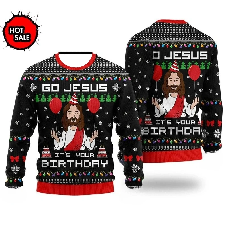 الرجال النساء عطلة ثلاثية الأبعاد مضحك مطبوعة القبيح عيد الميلاد البلوزات لاعبا القمم حفلة عيد الميلاد بلوزات عيد ميلاد سعيد يسوع سترة قبيحة