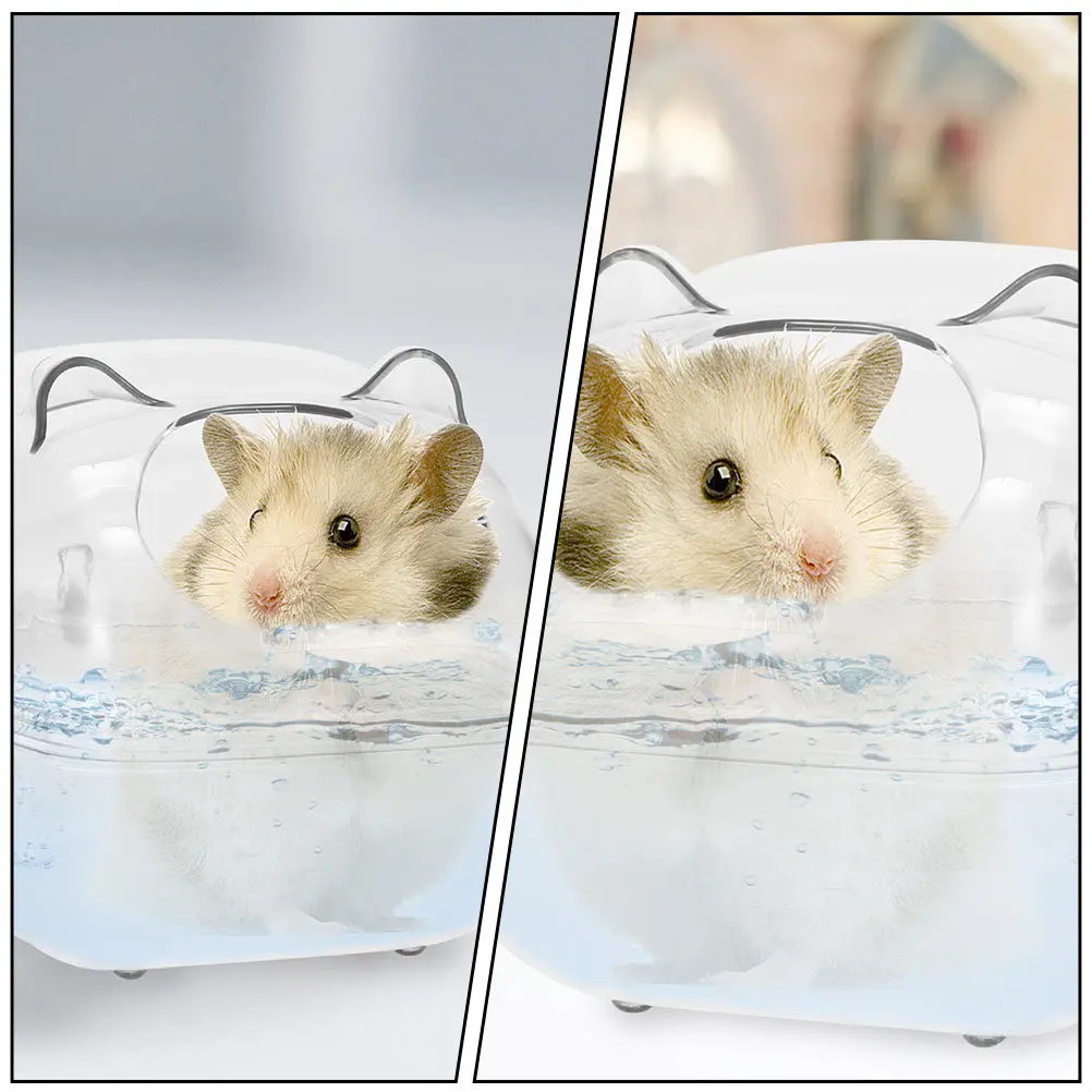 

1Pcs Transparent Hamster Bathing Tub Pet Supply Safe Durable Comfortable Feel Accompany Pet Growth Hamster Bath Container