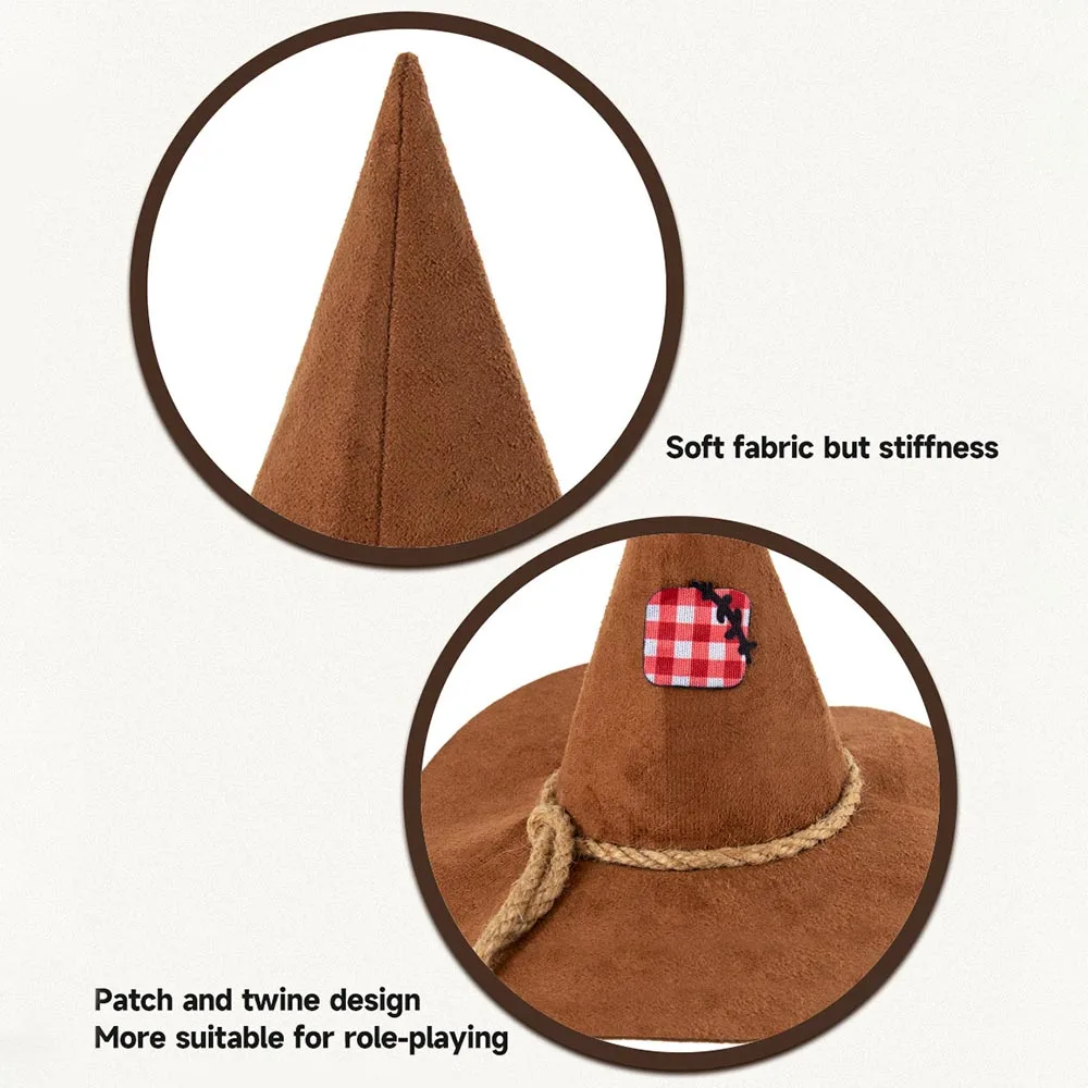 الفزاعة تأثيري الدعامة مجموعة قفازات فزاعة احتفالية مجموعة قبعات الساحرة زي ملحق قسط هالوين زي الدعائم للرقص