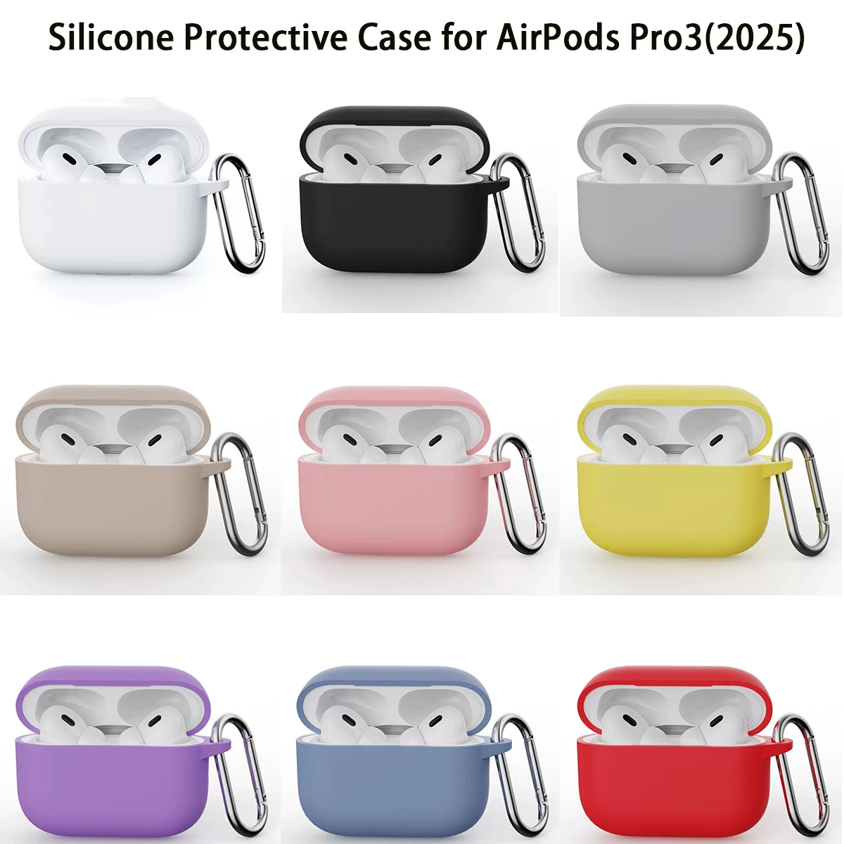 For Apple Airpods Pro3 Silicone Bluetooth Headphone Protective Case Anti-fingerprint Dustproof Earbuds Accessories Shockproof