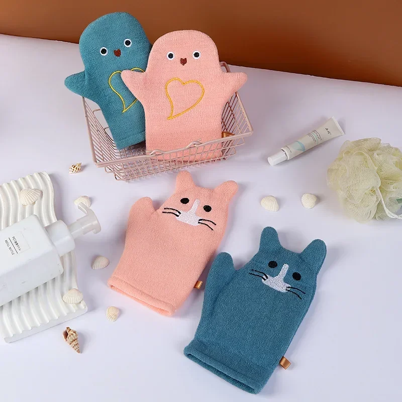 Guantes de baño para bebé para niños pequeños, guantes de ducha de animales de dibujos animados, toallas, toallita para bañarse, lavado de niños,