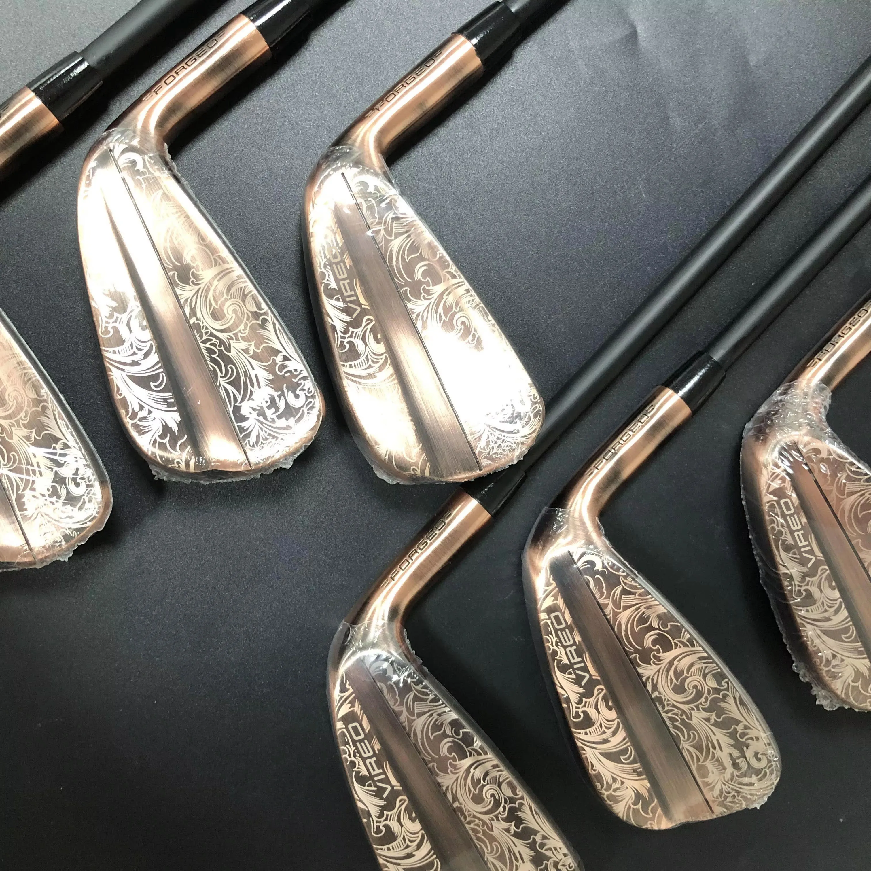 VIREO Golf Club Brand Hollow Antique Bronze Golf Irons Set 4-P Graphite & Steel Shafts with Forged Rubber Grip Free Shipping