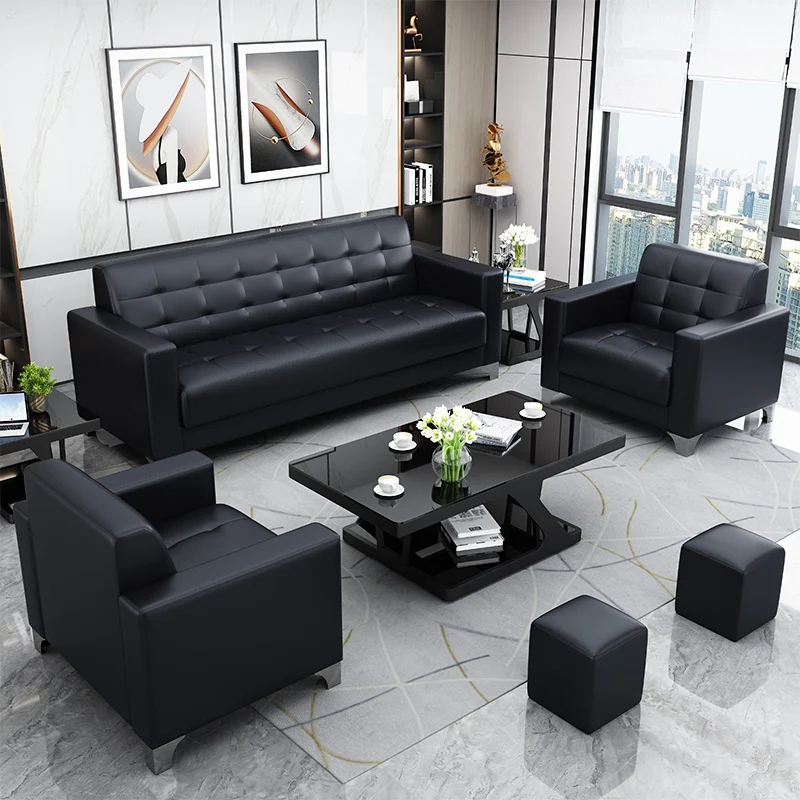 Office sofa coffee table combination simple modern business visitors lounge area reception room office small three people