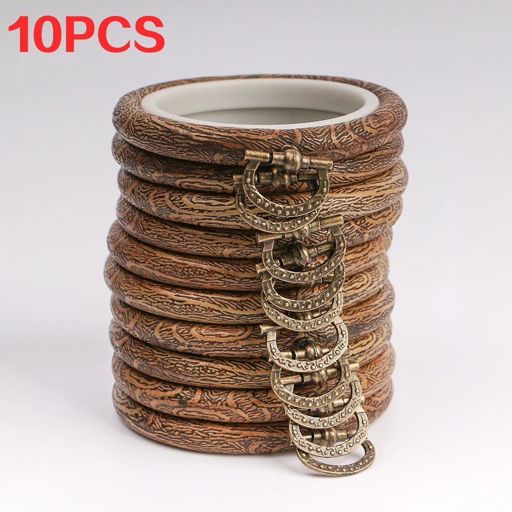 

10 шт./компл., 8 см, круглые пяльцы для вышивания, набор рамок, деревянные цветные пластиковые пяльцы для вышивания, кольца для DIY, игла для вышивки крестом, инструмент для рукоделия