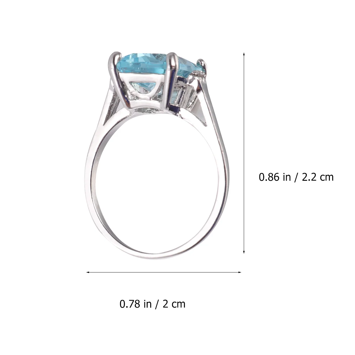 خاتم توباز مقاس 9 حجر أزرق فاتح أنيق عتيق نمط خطوبة زفاف موضة مجوهرات نسائية خاتم خفيف