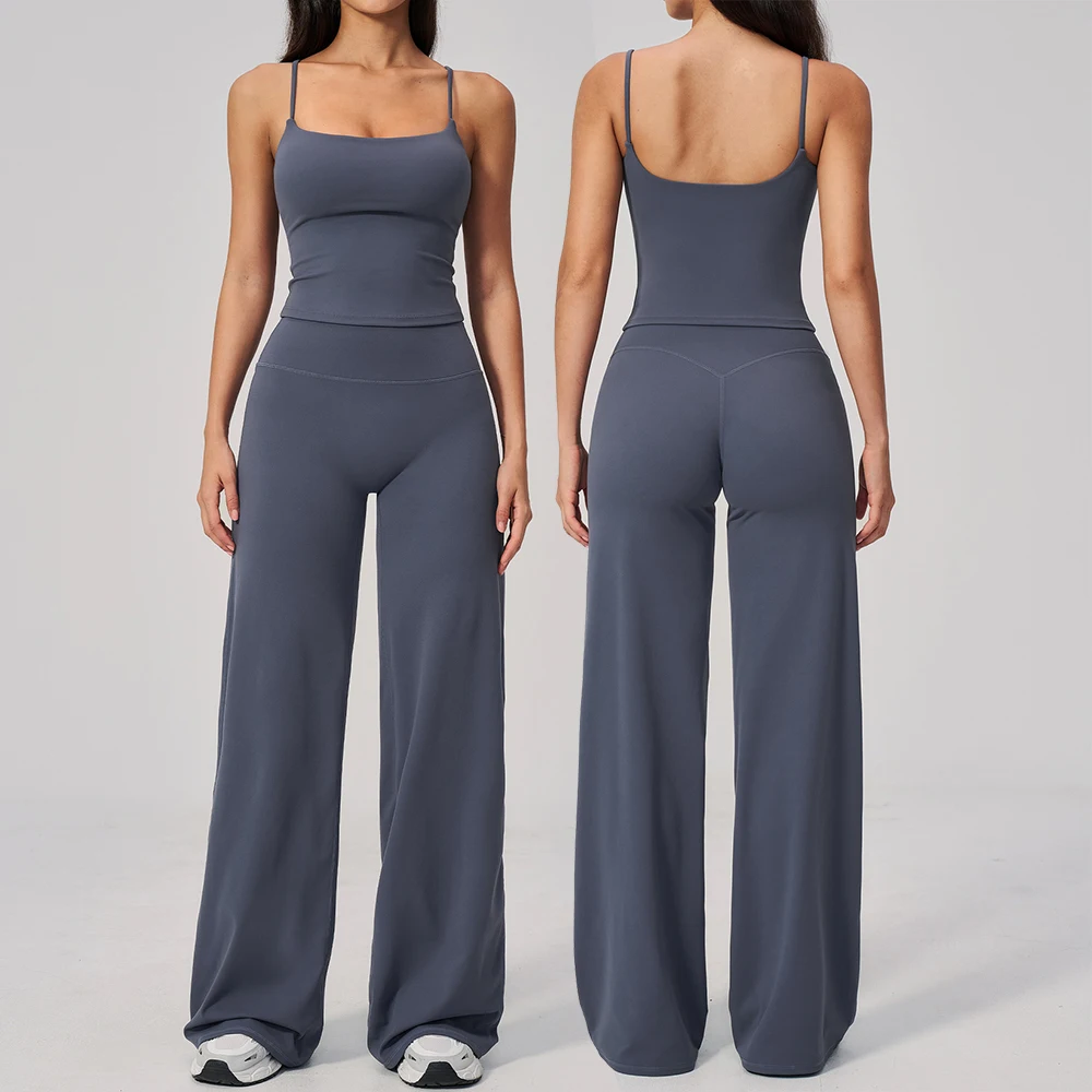 Yoga Set 2PCS Women Tracksuit Workout Outfits Fitness Set Sportswear High Waist Leggings Sports Bra Athletic Wear Gym Clothes