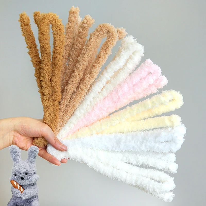 Handmade DIY Material 20mm Coral Velvet Twisting Stick Wool Ultra Dense Wool Root Twisting Stick Diy Dolls Plush Twist Stick