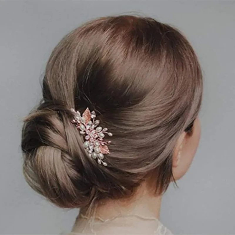 Bridal Hair Comb Elegant Women Alloy Flower Comb Barrette for Princess Hair Accessories Bridal Headpiece Hairstyle Design Tools