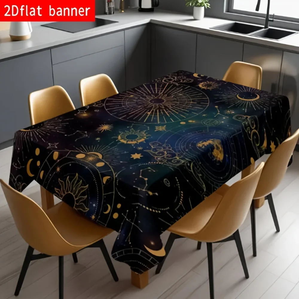 2D flat banner - 1 piece - Rectangular modern art table cover - Featuring celestial theme printxzj