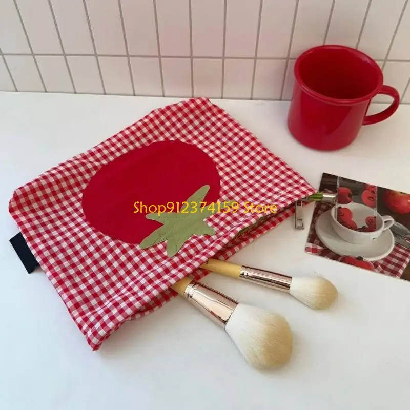 

G5AE Plaids Makeup Bag Portable Cosmetic Bag Handbag for Women Waterproof Makeup Pouches Portable Travel Toiletry Bag Gifts