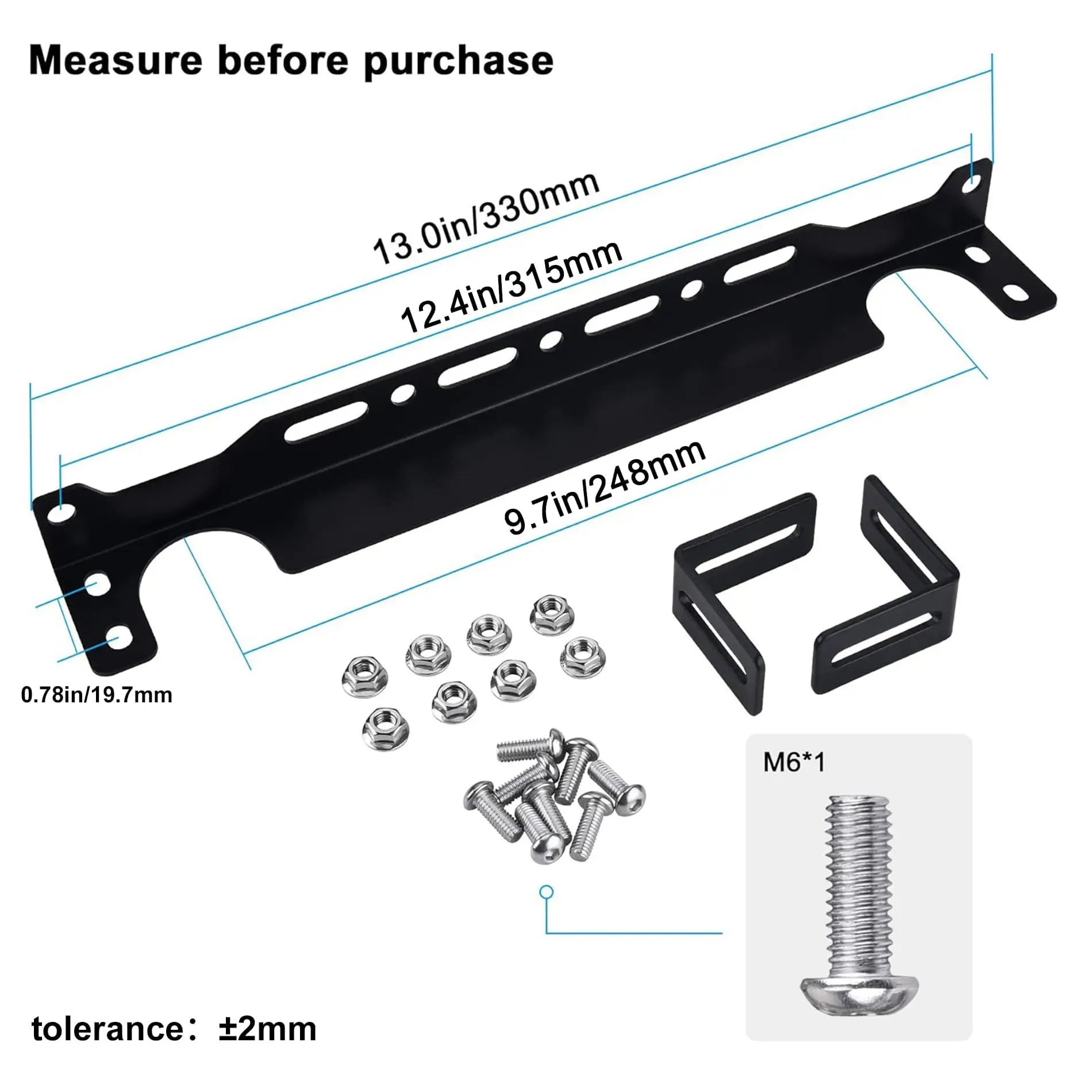 

Oil Cooler Mounting Bracket Kit 330mm / 13 inch Aluminum Alloy Black (Only Fit for British-Style Oil Cooler)