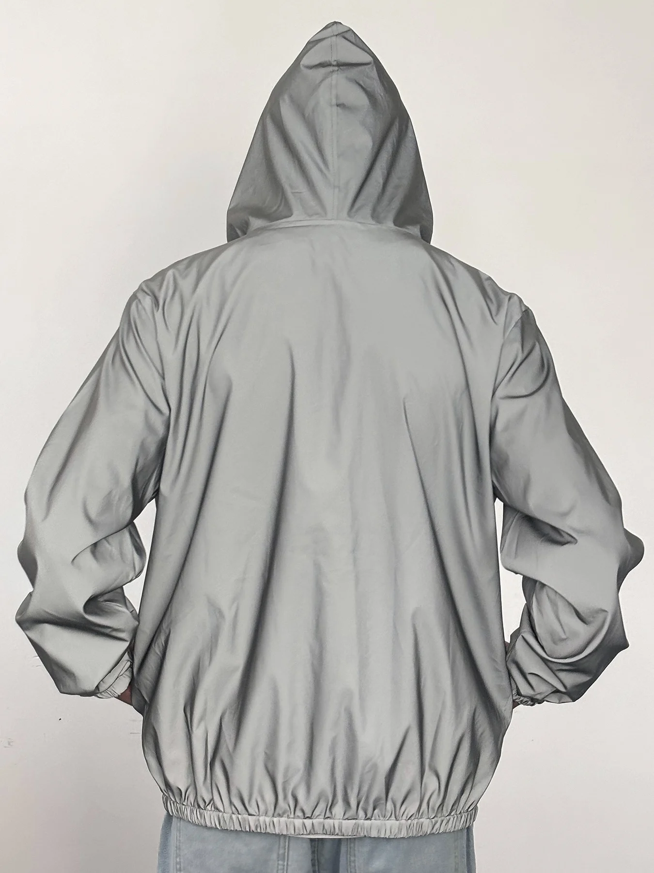 Men's Clothing Loose Reflection Jacket New Fashion Outdoor Casual Hooded Night Cycling Coat Jogging Male Jackets