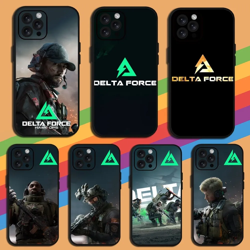 Game D-Delta Force Hawk Ops Phone Case For iPhone Mini 11 12 13 14 15 Pro XS Max X Plus SE XR Shell