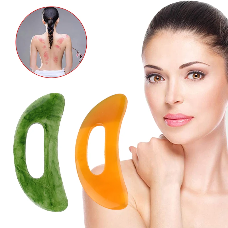 Gouache Scraper Natural Stone Gua Sha Massage Comb Head Body Meridian Scraping Reflexology Blood Circulation Jade Therapy Tools