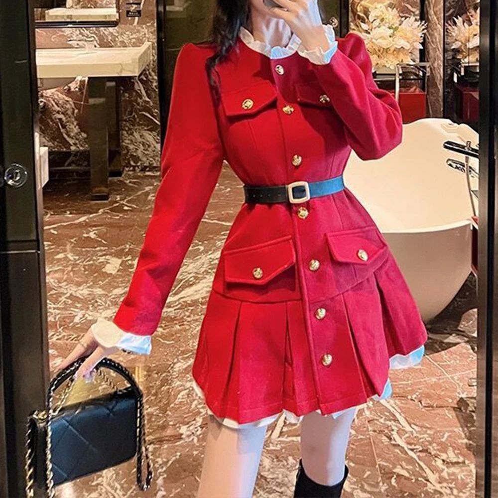 

2025 winter new Korean version fashion slim and thin temperament small fragrant style high-end waist dress short skirt women