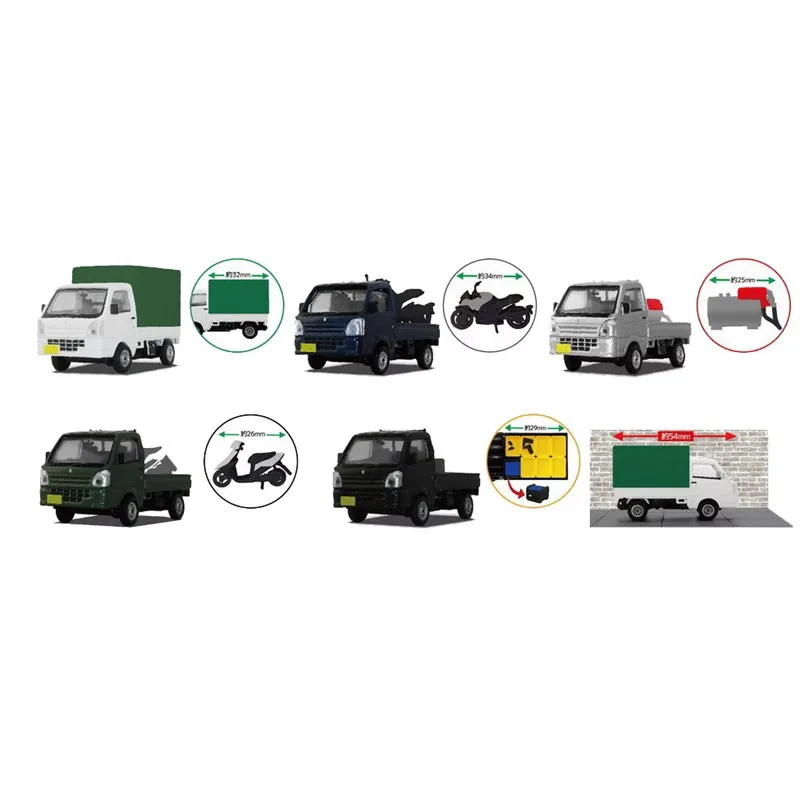 1/64 Original TOYS CABIN Gashapon SUZUKI CARRY Pickup Truck Qversion Mini Anime Action Figure Model Toys Gifts Collection