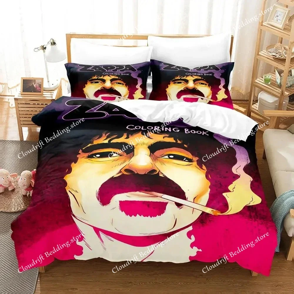 

Комплект постельного белья Frank Zappa для спальни: 3D-покрывало, наволочка, пододеяльник (размеры: односпальный, полуторный, двуспальный, королевский) 2026