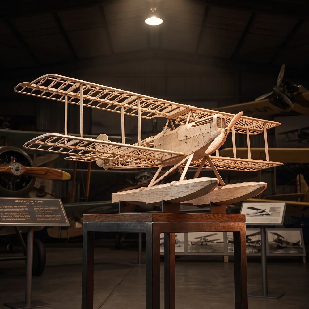 W.29 1.4M Balsa Wood RC Floatplane Airframe Kit | Vintage Seaplane DIY Build for Outdoor Flying