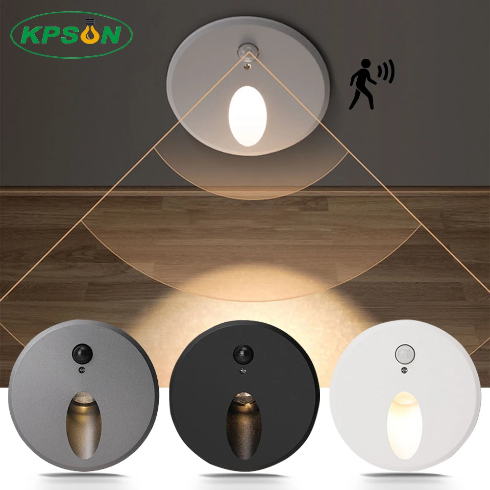 Recessed LED Step&Stair Light 3W Home Deck Door Side Hallway Wall Lamp Doorway Passage Motion Sensor Night Lights AC110-220V