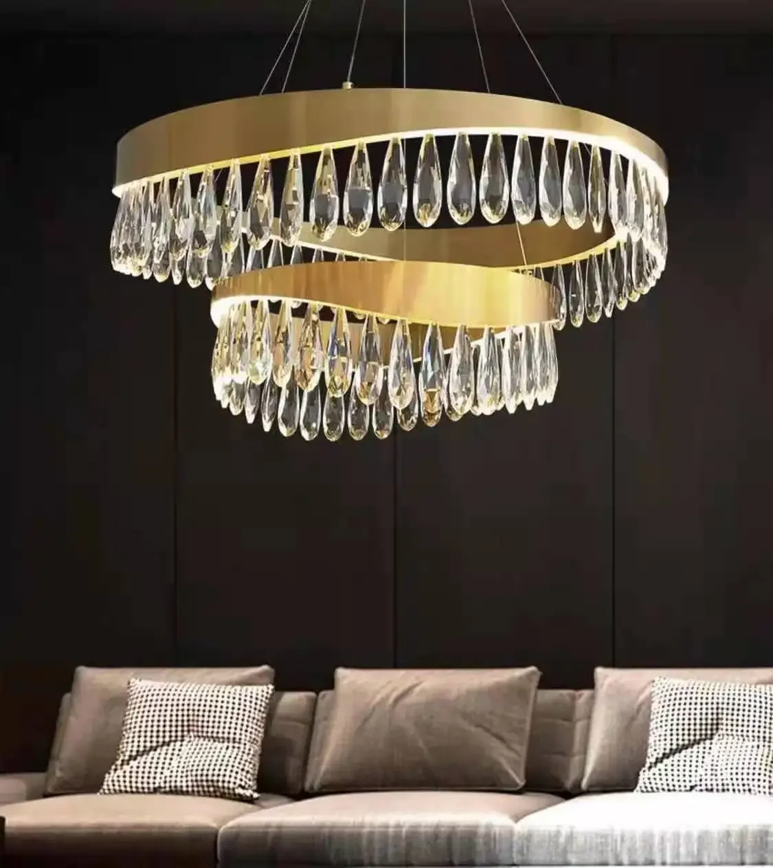 

Postmodern simple crystal chandelier Nordic bedroom restaurant designer villa project light luxury crystal chandelier LED