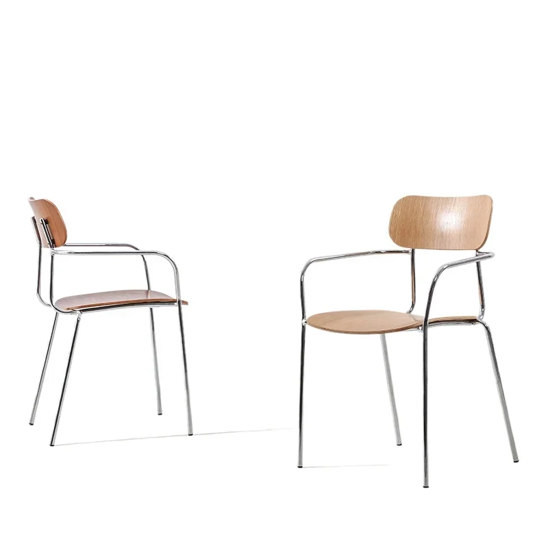 Italian minimalist light luxury industrial style dining chair, designer cafe milk tea shop retro wrought iron stool