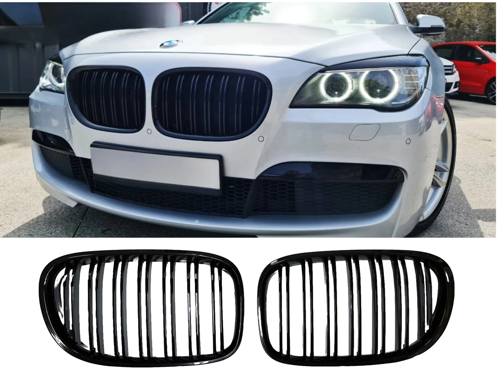 Griglia decorativa anteriore Griglia renale galvanica 51117184151 Adatto per BMW F01 F02 F04 730d 740i 2009-2015 5111718415