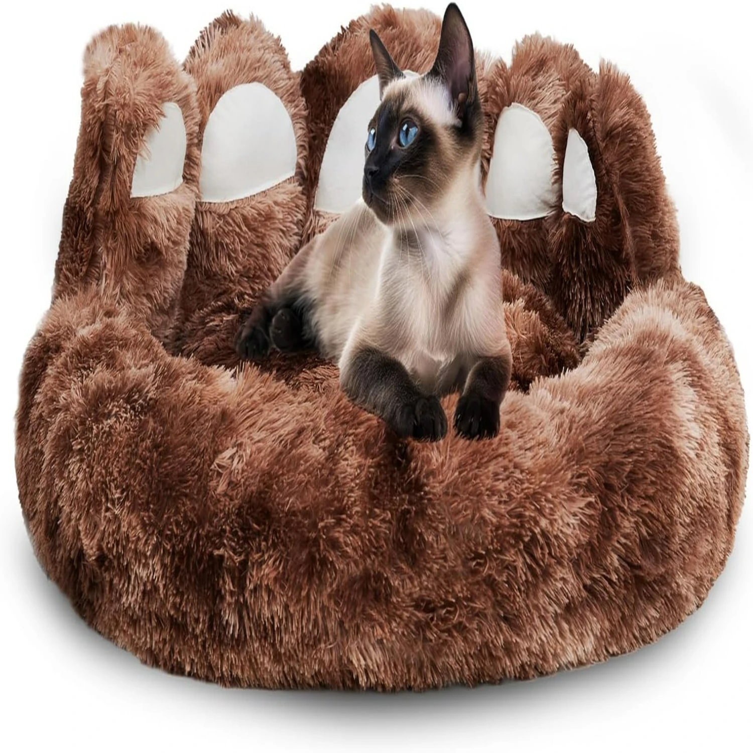 

Stylish and cozy medium-sized soft round dog bed, perfect for deep sleeping and comfortable rest - Ideal indoor cat bed for smal