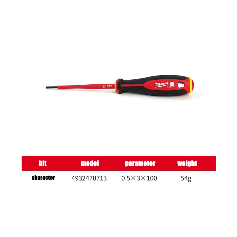 Milwaukee Three Touch Klebegriff VDE Isolierter Schraubendreher, Kreuz- und Flachschraubendreher für Elektriker, Handwerkzeug – Detail 8