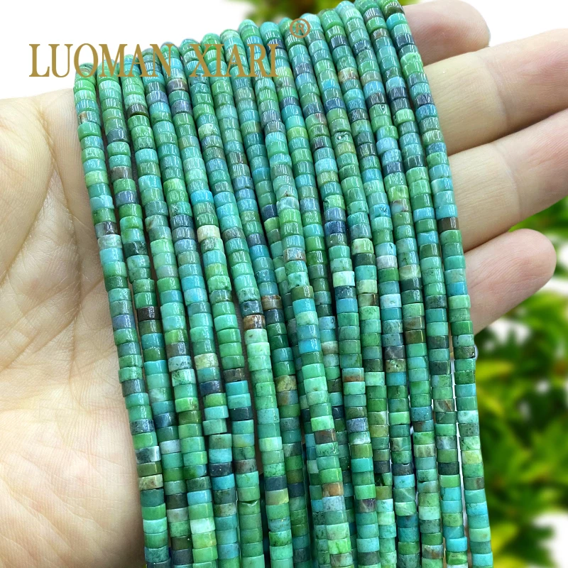 4x2MM Rondelle Natural Stone African Jasper Flat Round Loose Spacer Beads for Jewelry Making Diy Earrings Bracelet Accessories