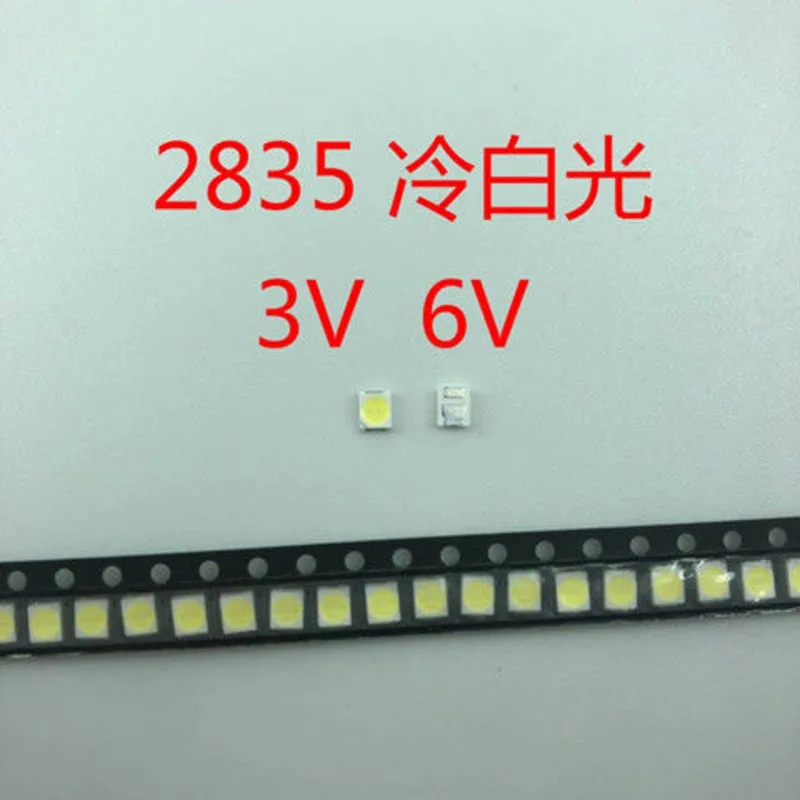 100 LED lamp beads 2835 3030 5730 1W 3V 6V 4000K white warm red blue yellow powder super bright LED patch light