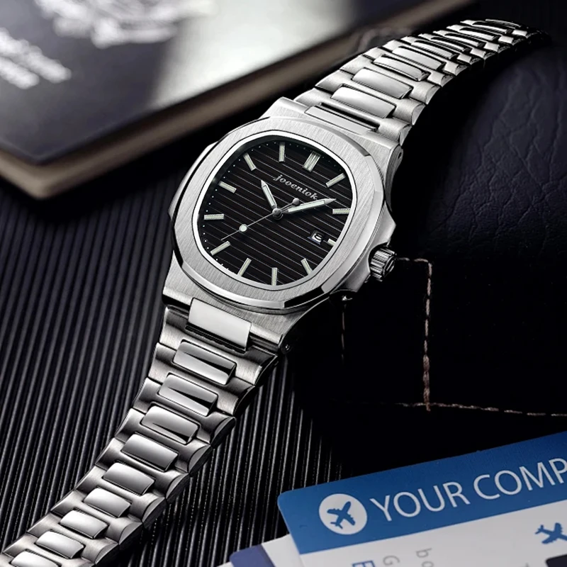 

2025 НОВЫЕ квадратные роскошные часы для женщин, водонепроницаемые светящиеся женские наручные часы с датой, модные кварцевые женские часы из нержавеющей стали