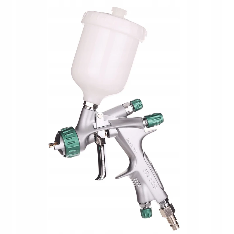 Spray Gun ITALCO Mini Shine HVLP Premium Paint Spray gun 1.0mm nozzle, 250cc tank Comfortable for Cleacoat finish/Varnishes