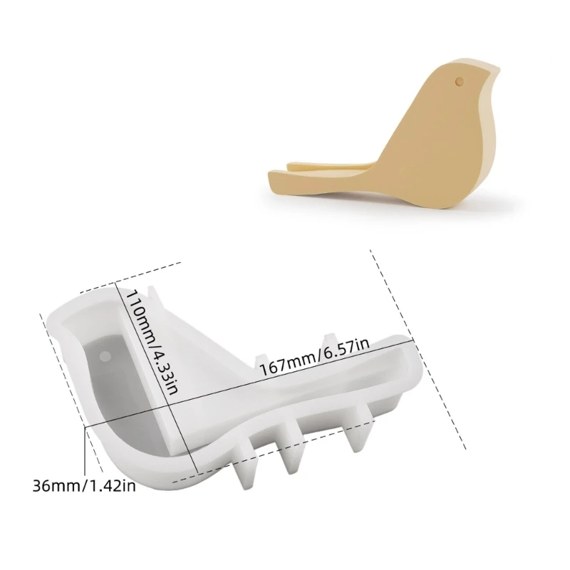 قالب حامل بطاقات الطيور من السيليكون مناسب لصب الراتنجات الإسمنتية الخرسانية
