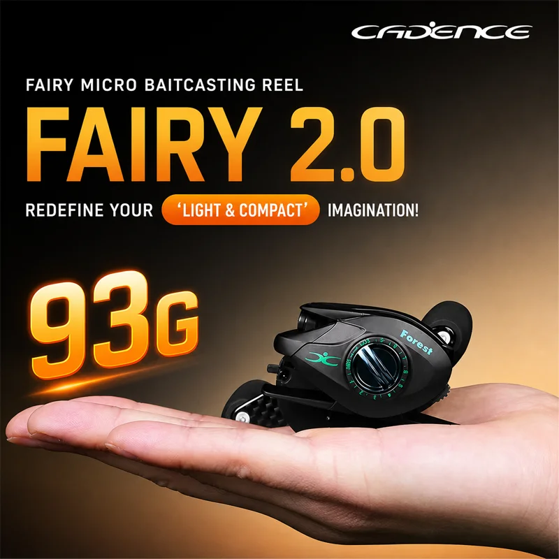 Рыболовная катушка Cadence Baitcasting Spirit Series 2 Gen, ультралегкая, 93 г, миниатюрная, портативная, с двойной шпулей, для пресноводной рыбалки