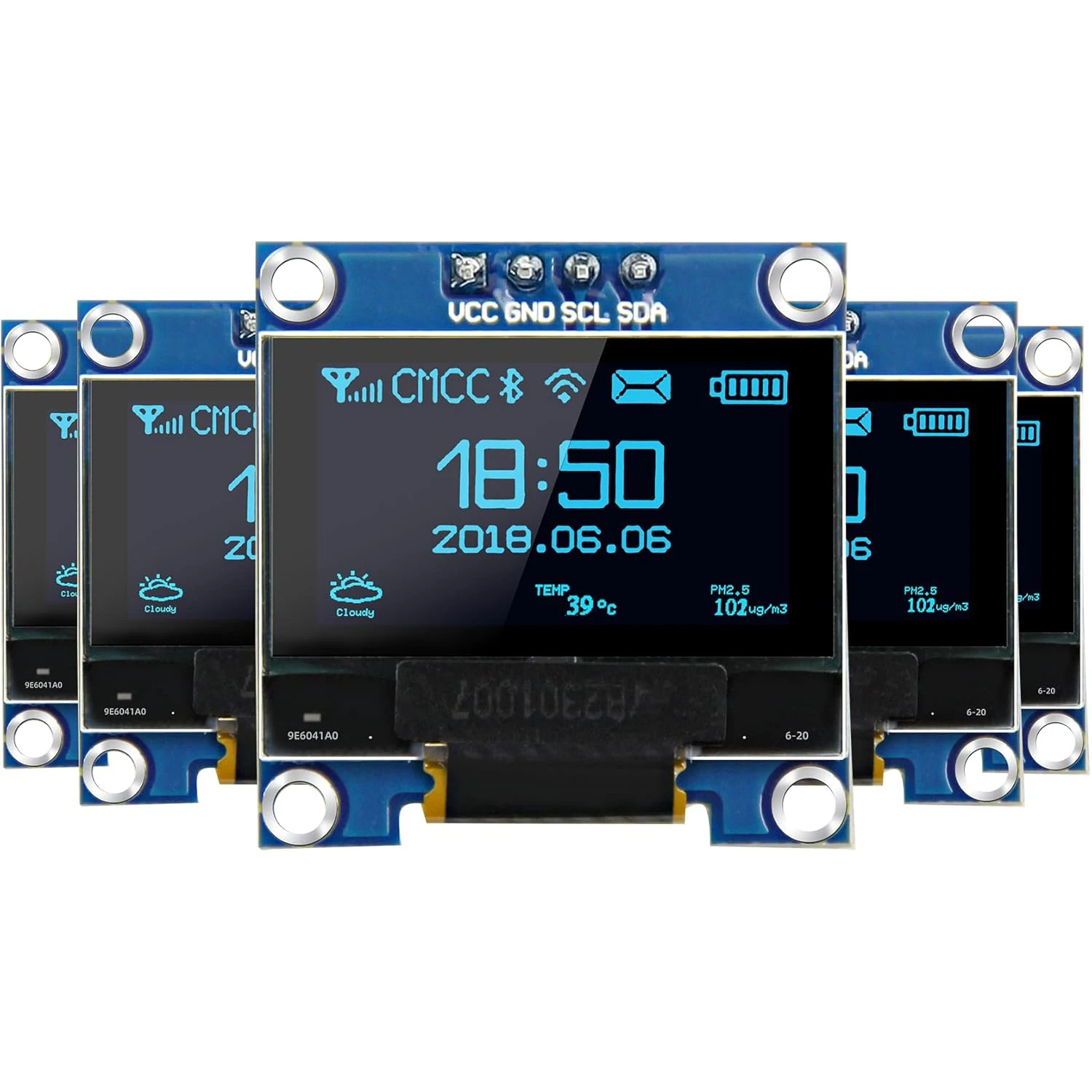 0,96-calowy moduł wyświetlacza OLED, 128x64 pikseli I2C SSD1306 Luminous OLED Screen Board kompatybilny z Arduino Raspberry Pi ESP32