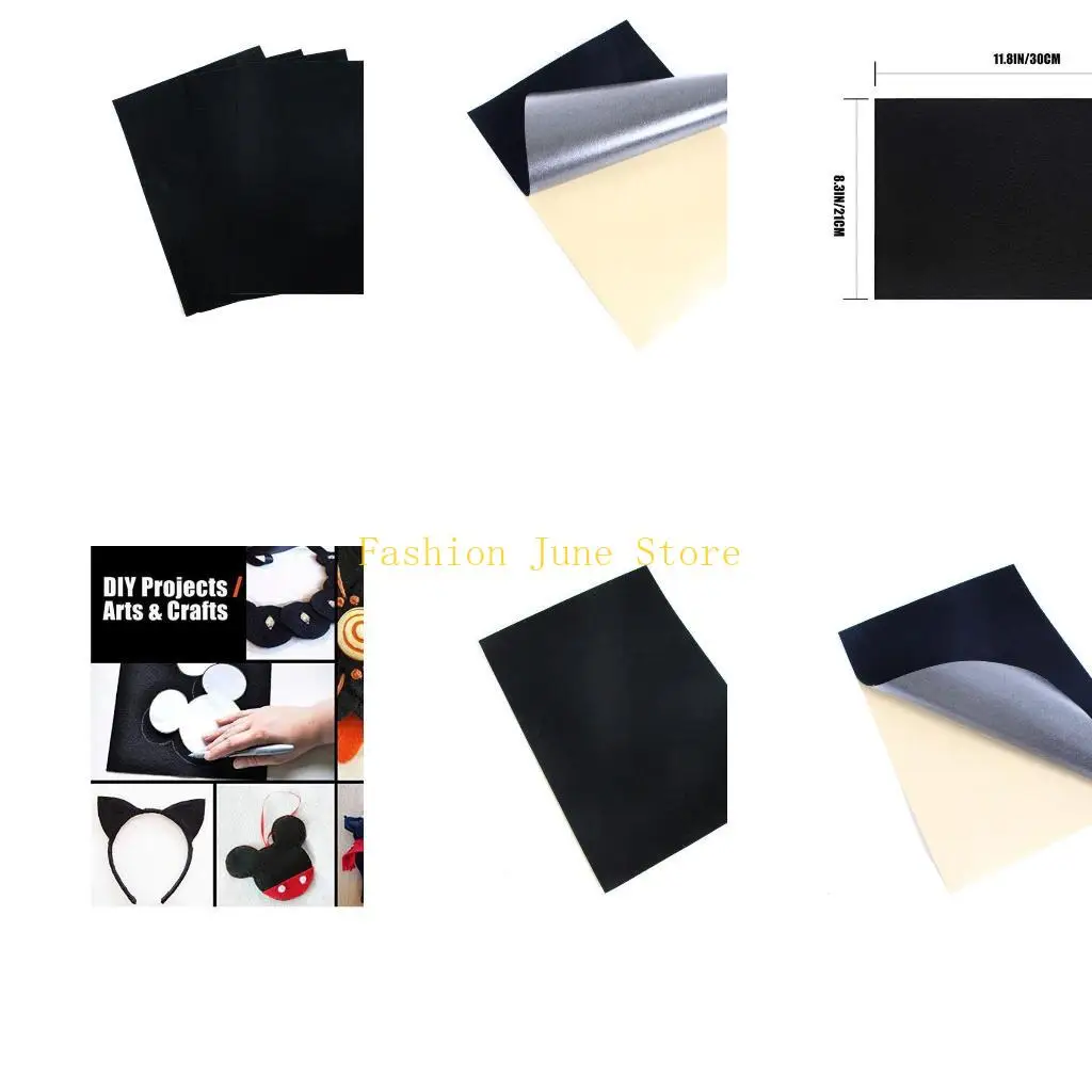 N5KA Multipurpose Sheet with Sticky Back Black Felt Fabric Adhesive Sheets for Art & Crafts Jewelry Box Liner