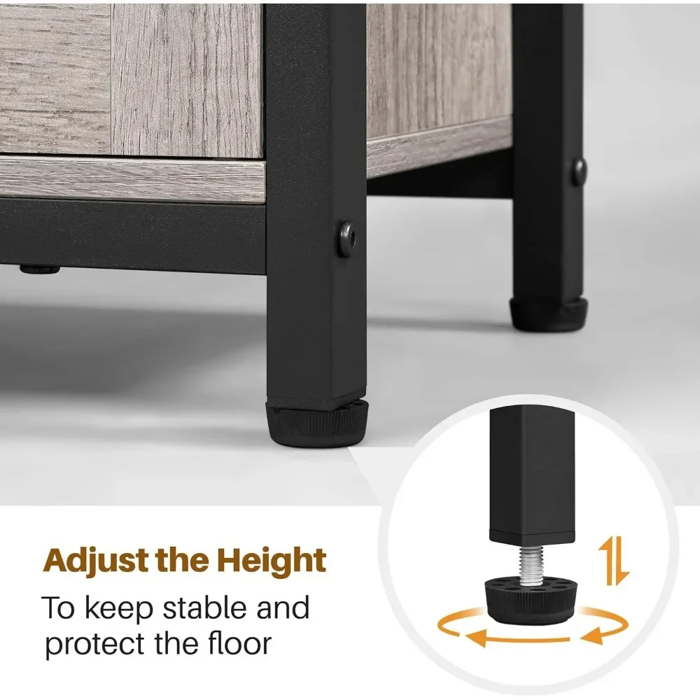 XMSJ HOJ-Armoire de rangement autoportante avec porte simple et étagères réglables, armoire à 4 portes de proximité