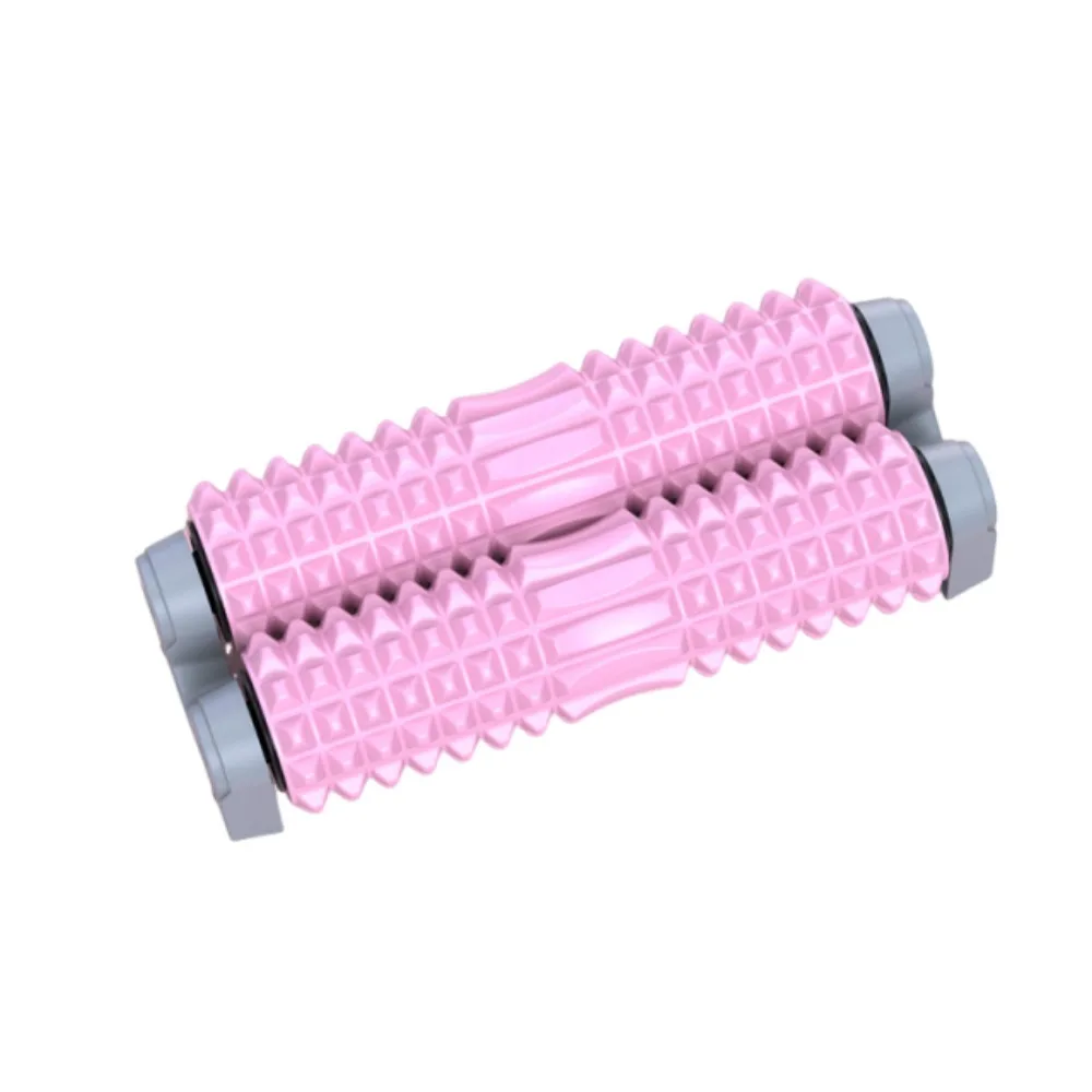 Double Pipe Suction Cup Foam Roller Non-Slip Stable EVA Yoga Column with Stand Easy To Use Muscle Relaxation Roller Home Gym