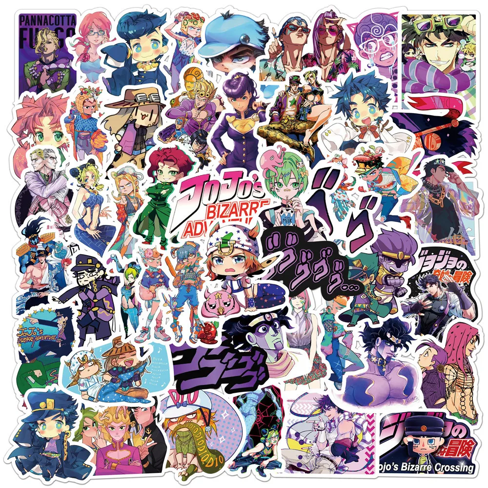 

50Pcs Hot Blooded Animation JOJO Series Graffiti Stickers Suitable for Laptop Helmets Desktop Decoration DIY Stickers Toys