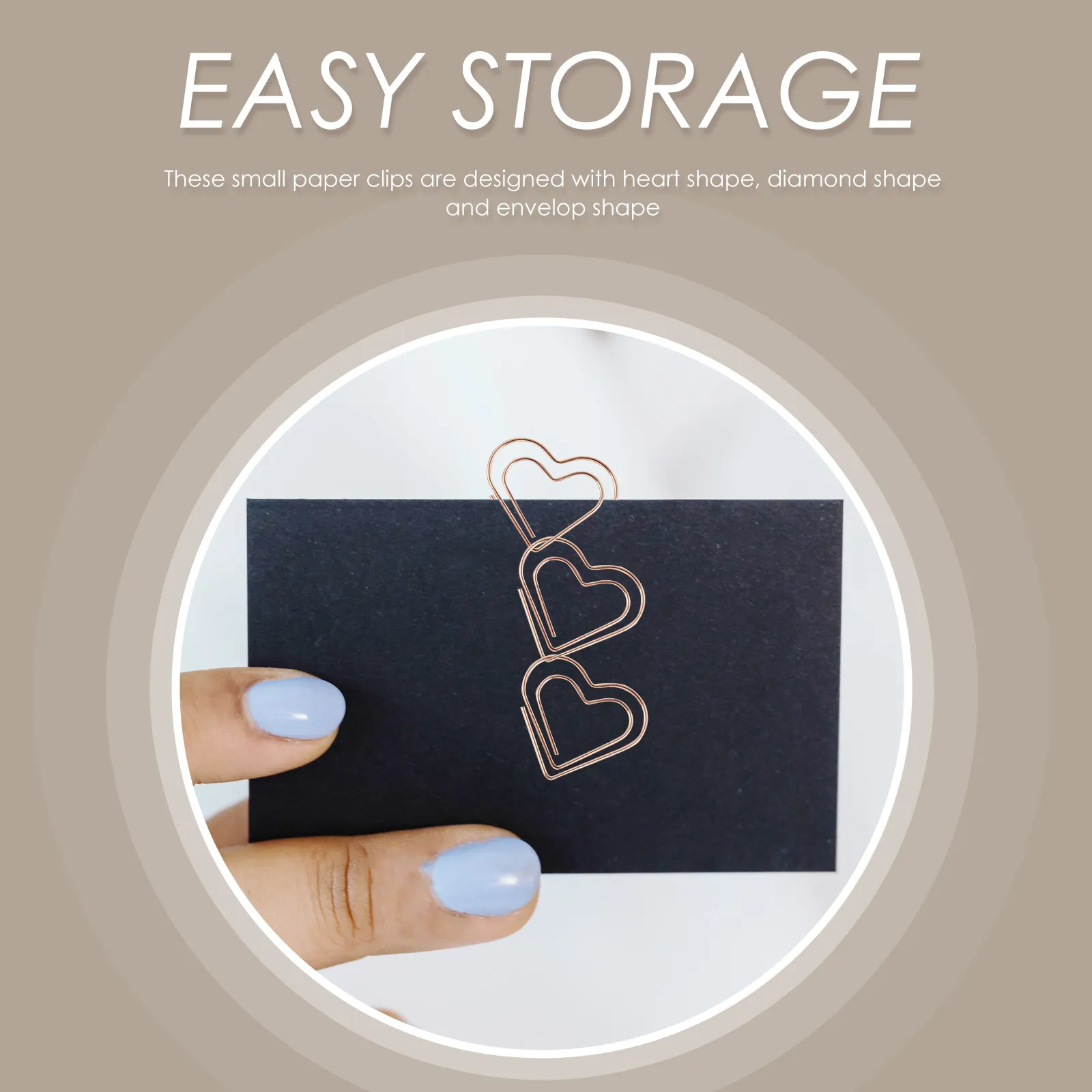 

30Pcs Paper Clips Metal Small Paperclips for Office School Home Document Organization Heart Diamond Envelope Shapes