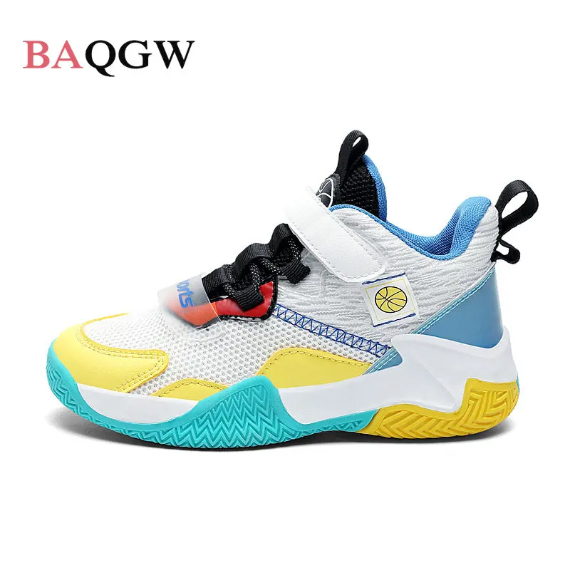 Children Basketball Shoes Girls Boys Mesh Breathable Anti Slip Rubber Sole Little Kid Big Kids Fitness Gym Sneakers Size 31-39