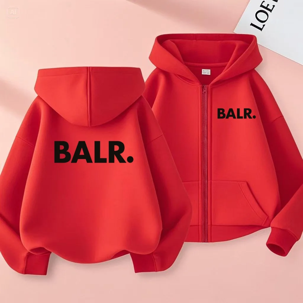 

A Comfortable and Versatile Children's Sports Jacket with a Hat and Zipper for Both Boys and Girls in Casual and Sporty Styles