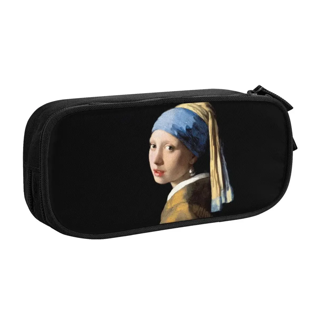 Kawaii Girl With A Pearl Earring Pencil Cases for Custom Vincent Van Gogh Painting Large Capacity Pen Bag Box School Accessories