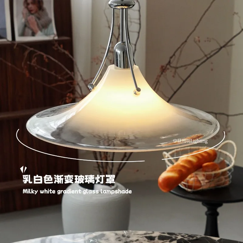 Chandelier, Swiss Restaurant Light Designer Minimalist Bauhaus Bar Island Cafe Glass Chandelier