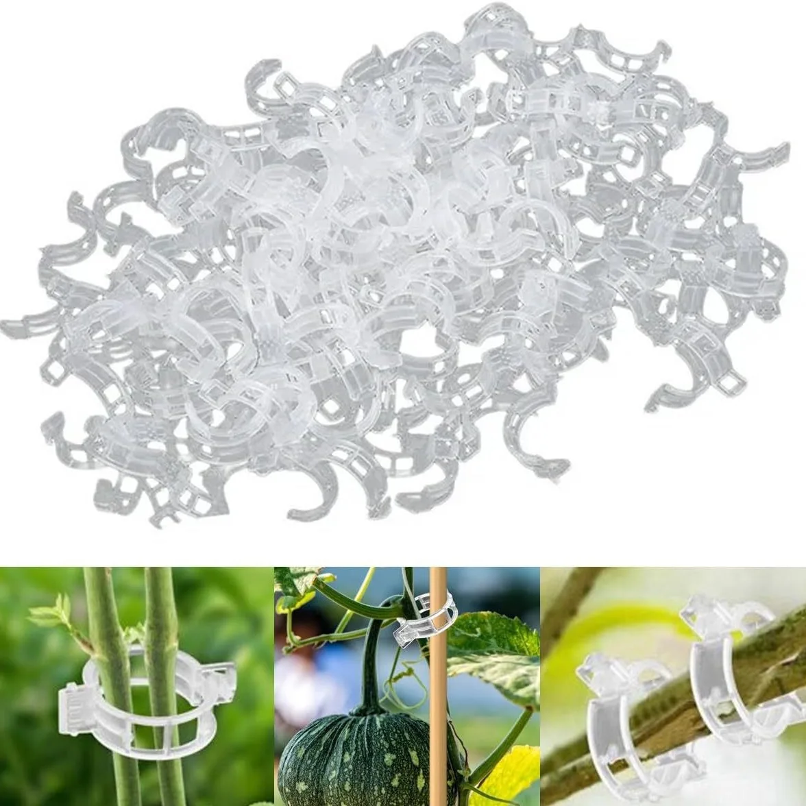 50/30PC Plant Clips Supports Reusable Plastic Connects Fixing Vine Tomato Stem Grafting Vegetable Plants Orchard and Garden Tool